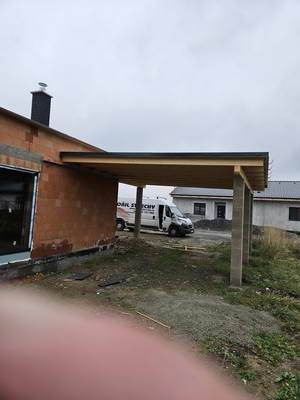 Novostavba - napojení pergoly a střechy